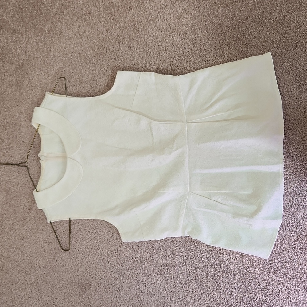 J. Crew Brocade Peter Pan Collar Jacquard Sleeveless Peplum Blouse 0